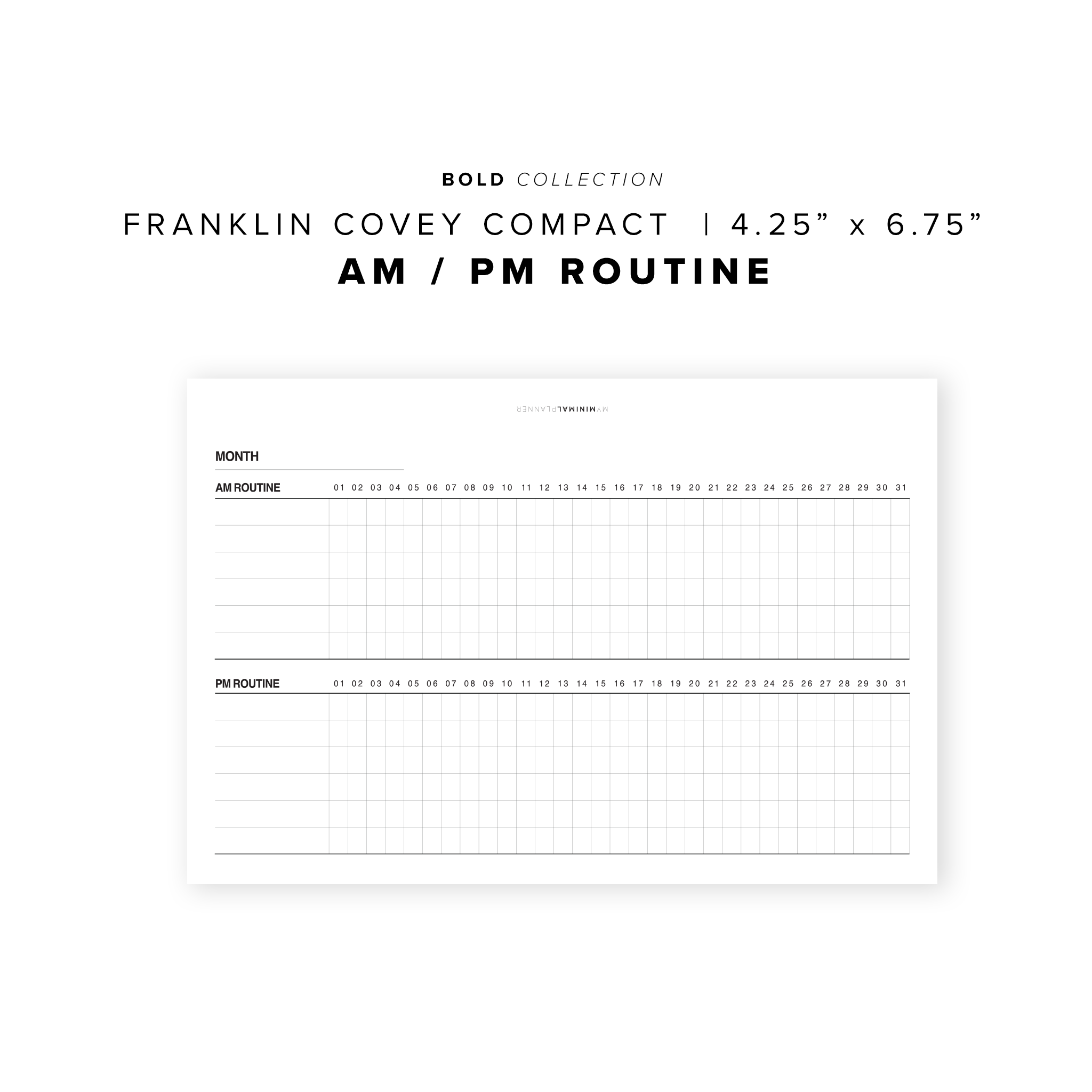 PR93 - AM/PM Routine Tracker - Printable Insert – My Minimal Planner