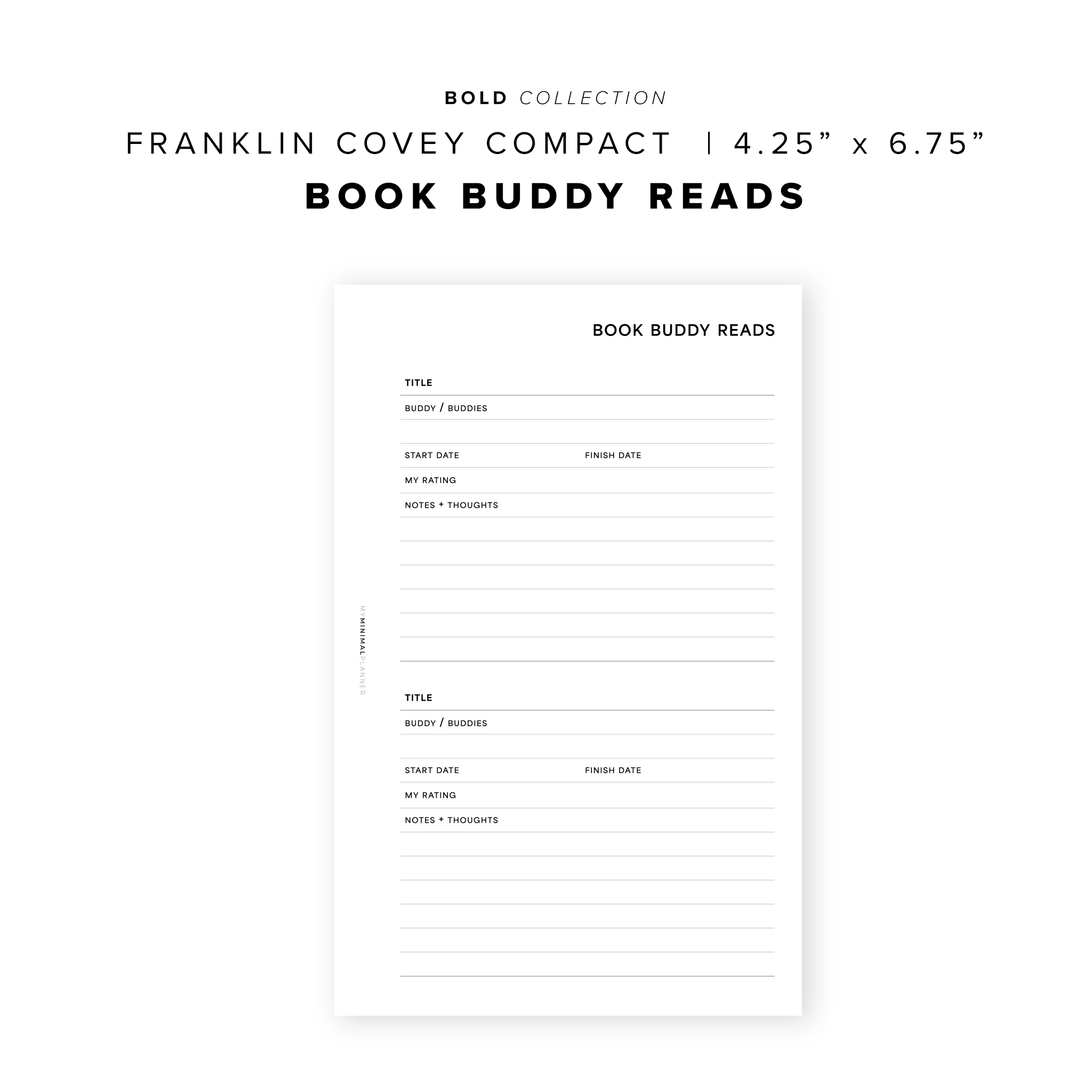 PR191 - Book Buddy Reads - Printable Insert