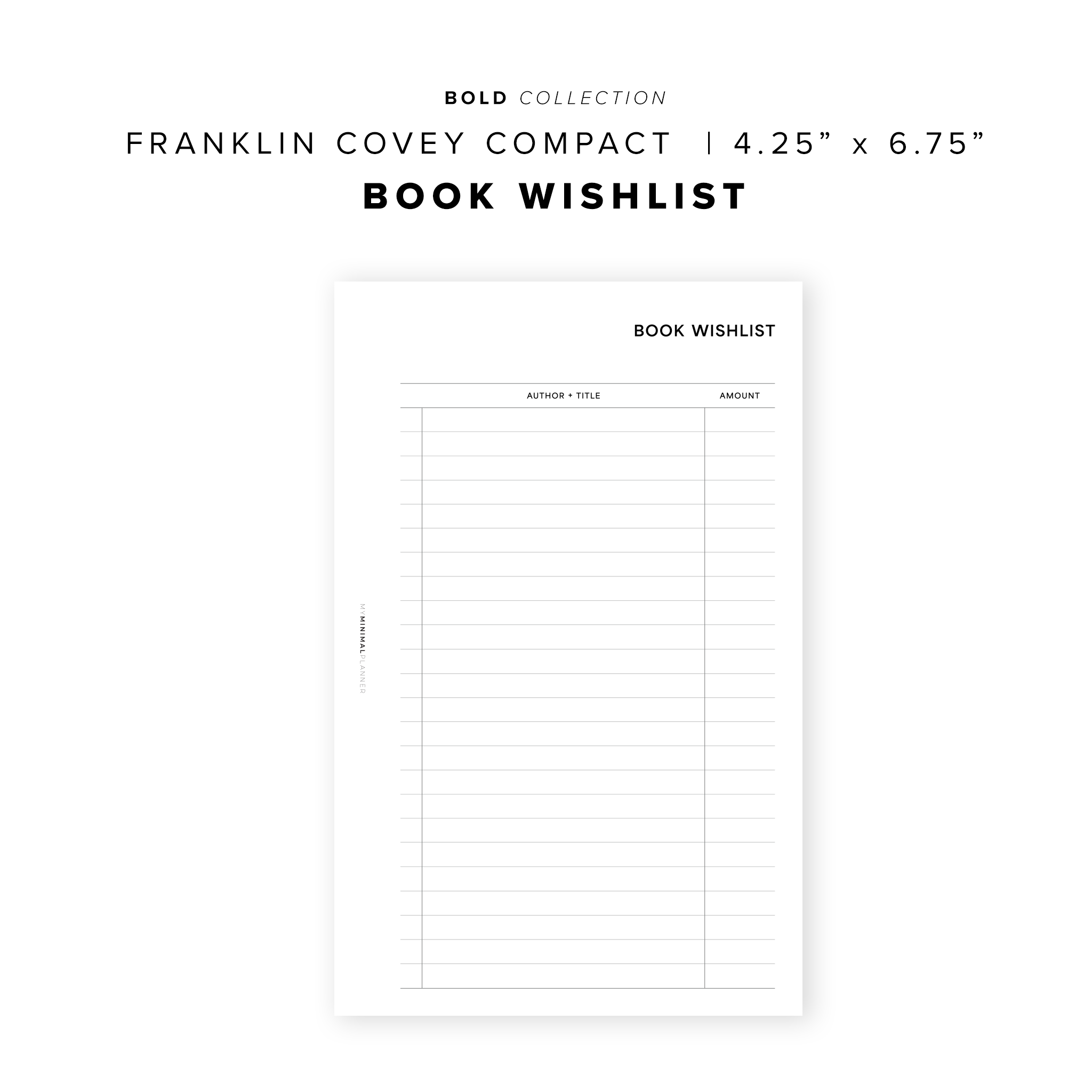 PR201 - Book Wishlist - Printable Insert