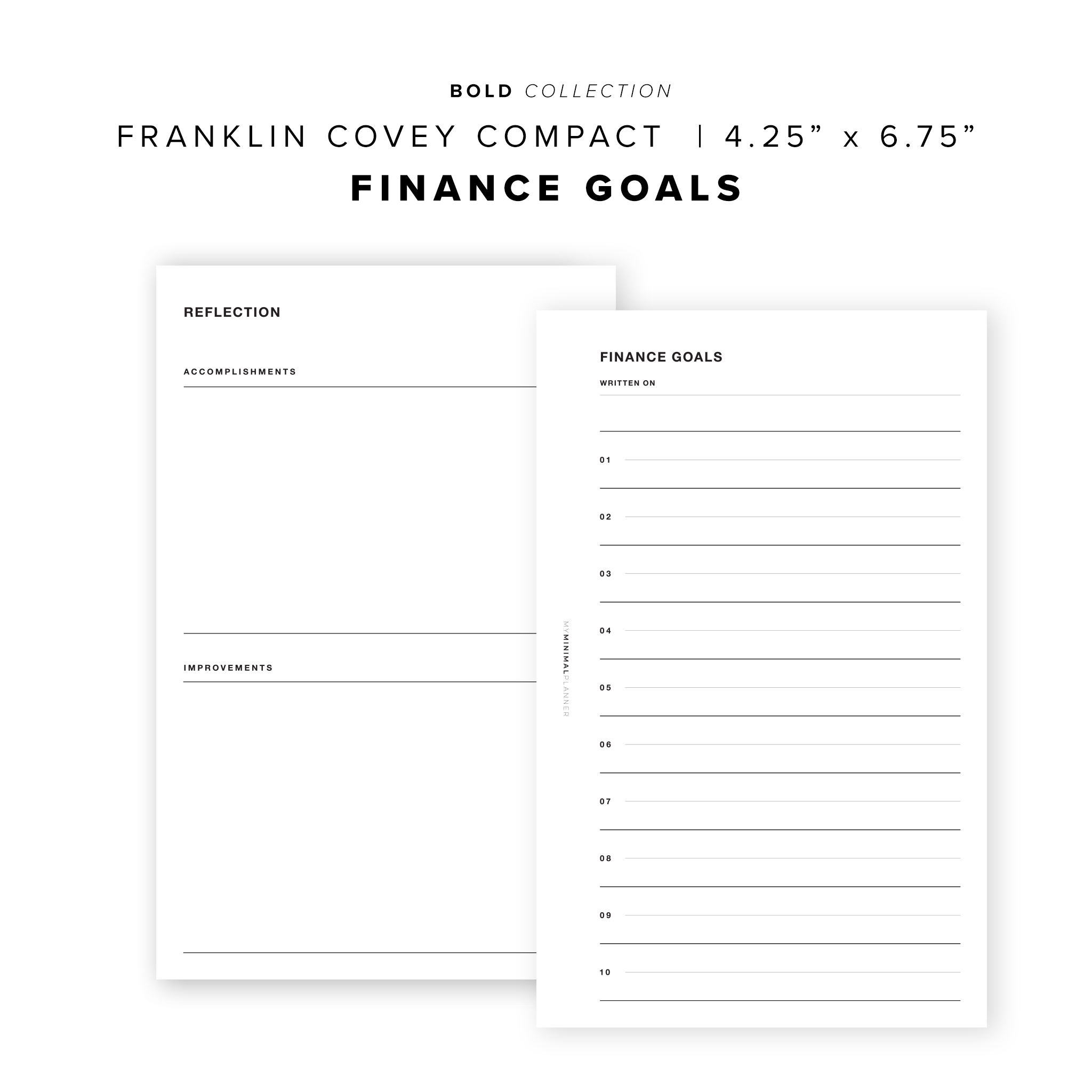 PR59 - Finance Goals - Printable Insert