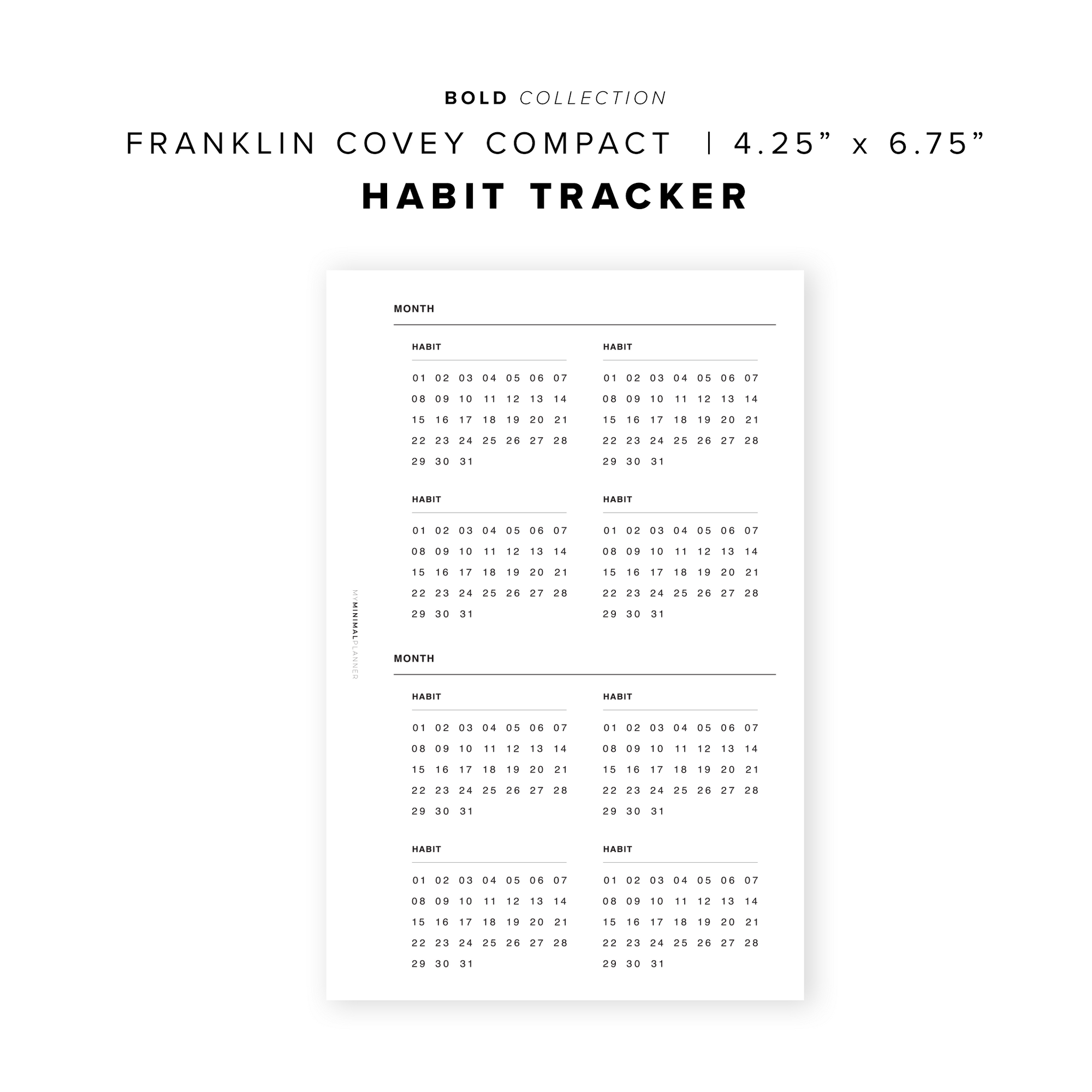 PR89 - Habit Tracker - Printable Insert