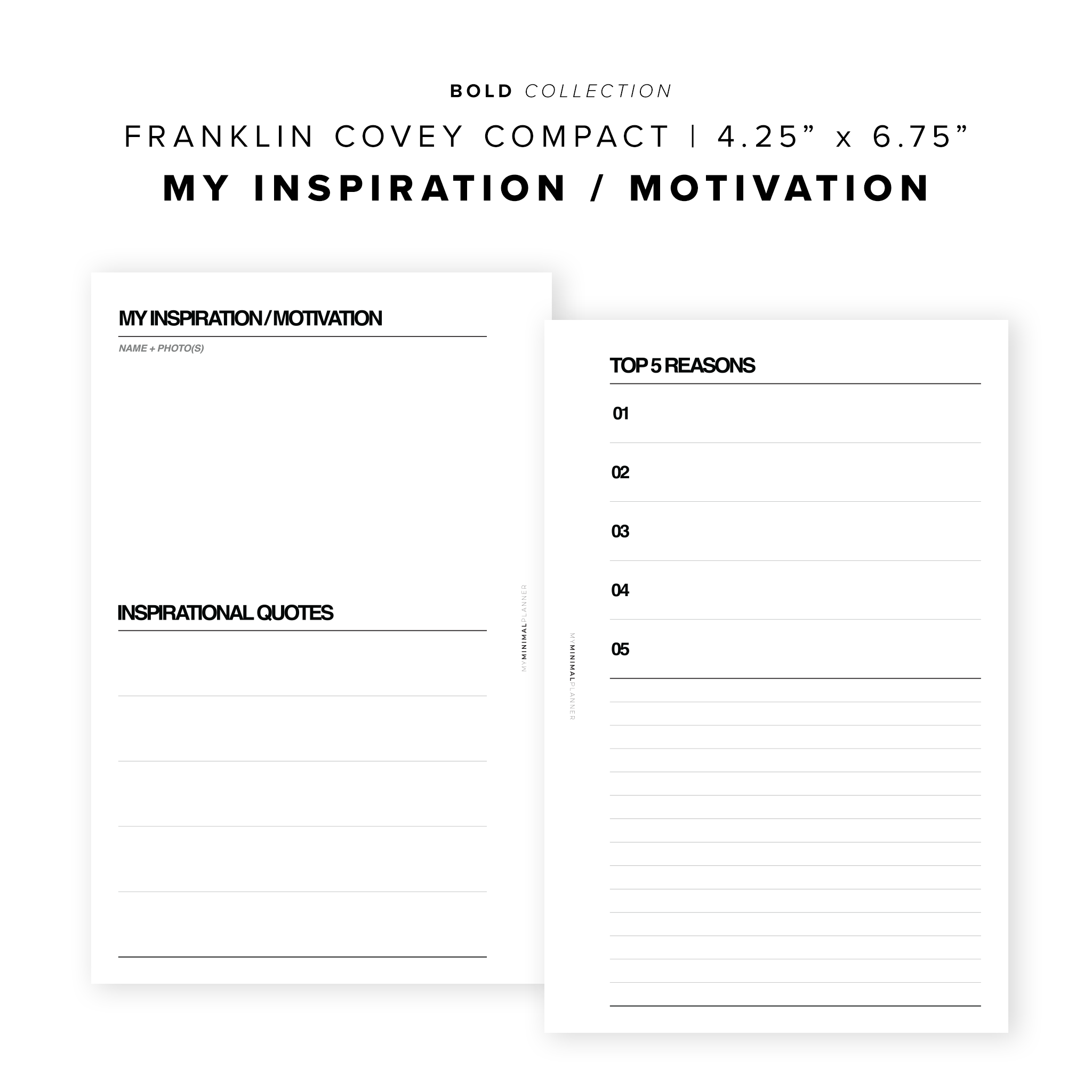 PR129 - My Inspiration / Motivation - Printable Insert