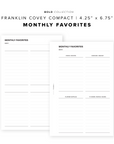 PR83 - Monthly Favorites - Printable Insert