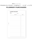 PR77 - Planner Purchases - Printable Insert