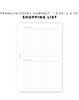 PR20 - Shopping Lists - Printable Insert