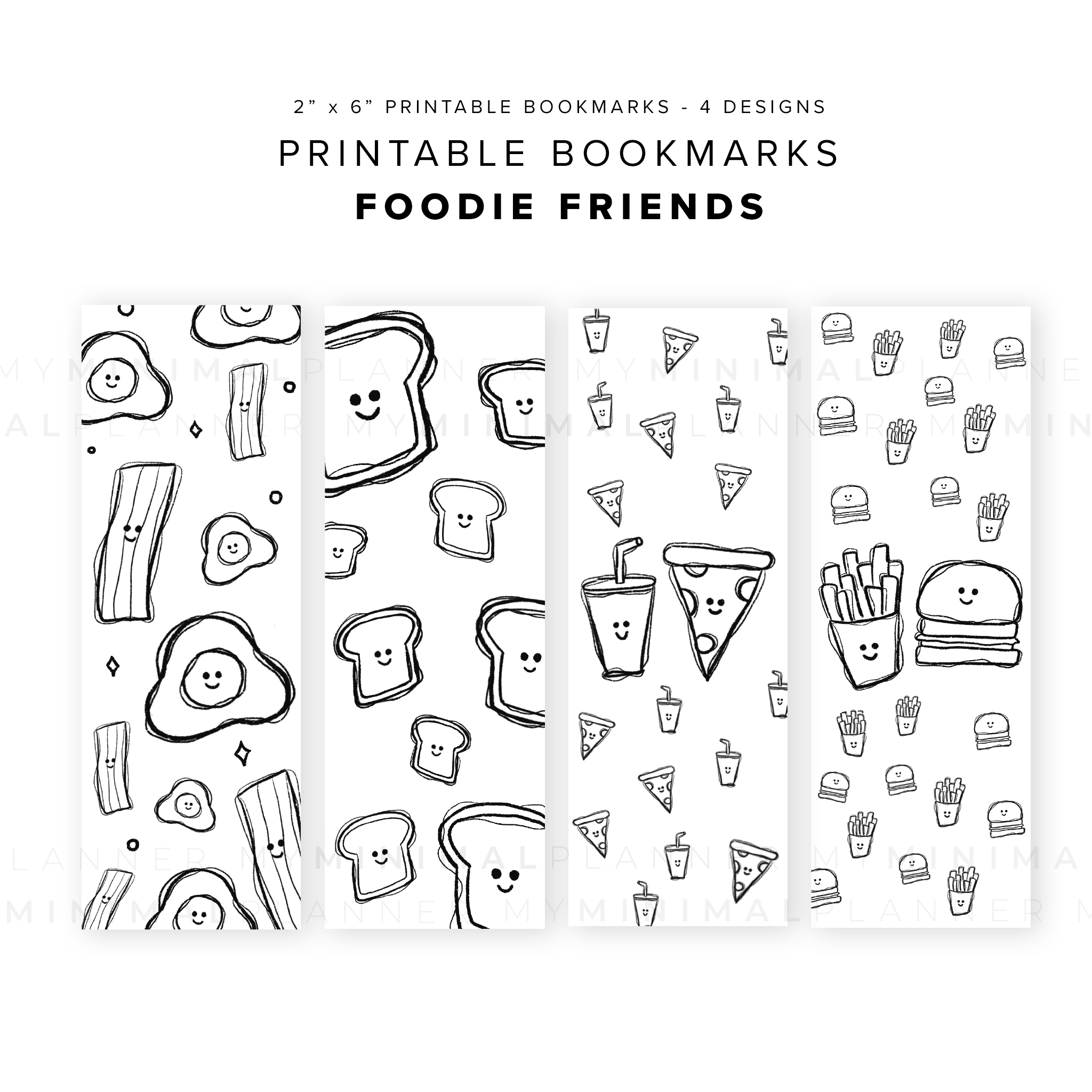 PB01 - Foodie Friends - Printable Bookmarks