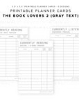 PPC10 - The Book Lovers 2 - Printable Planner Cards