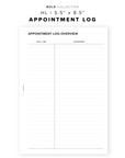 PR100 - Appointment Log - Printable Insert