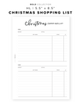 PR81 - Christmas Shopping List - Printable Insert
