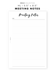PR73 - Meeting Notes - Printable Insert