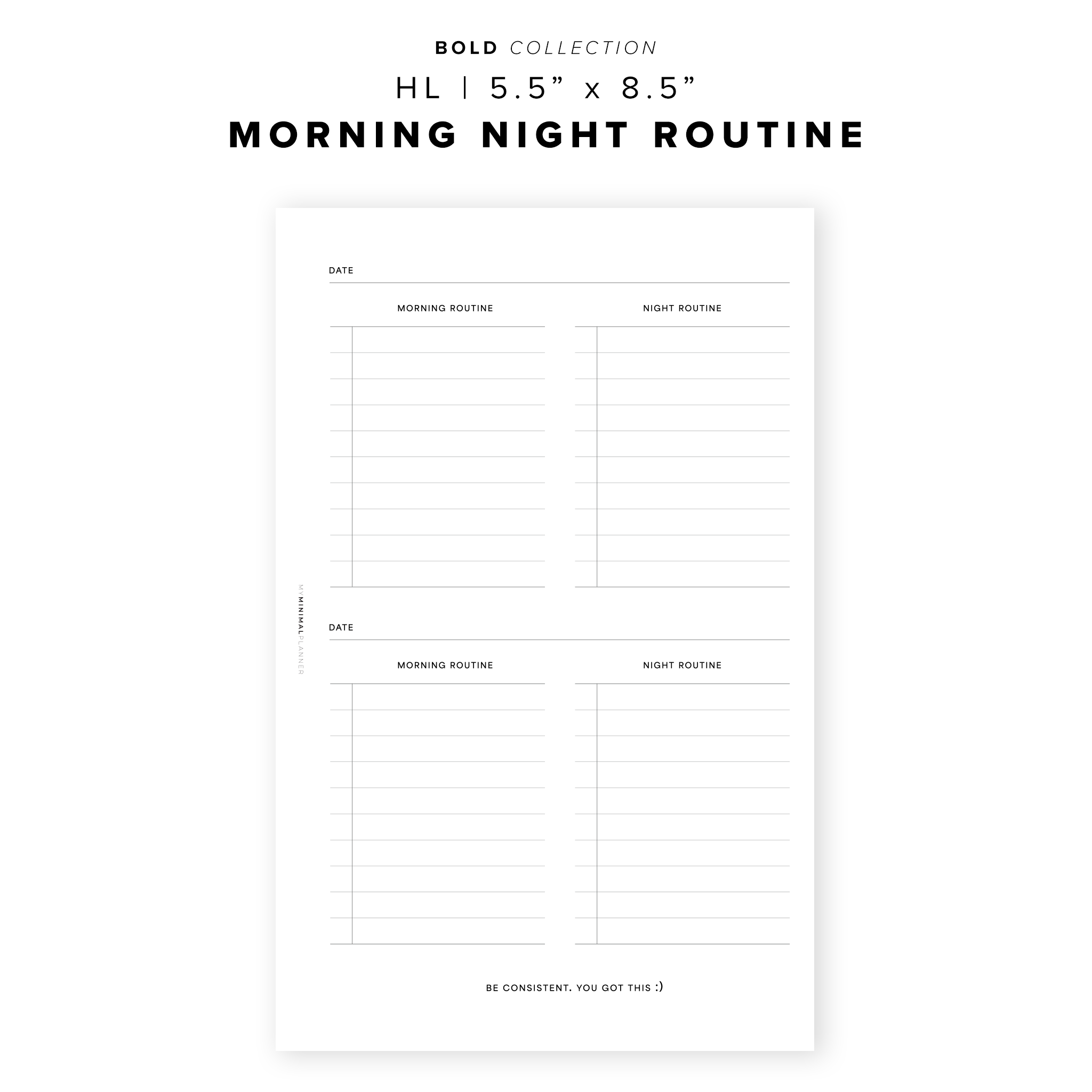 PR186 - Morning Night Routine - Printable Insert