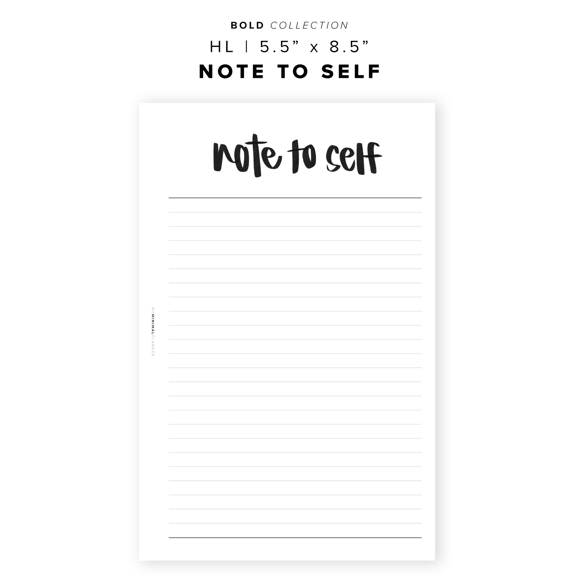 PR160 - Note to Self - Printable Insert – My Minimal Planner