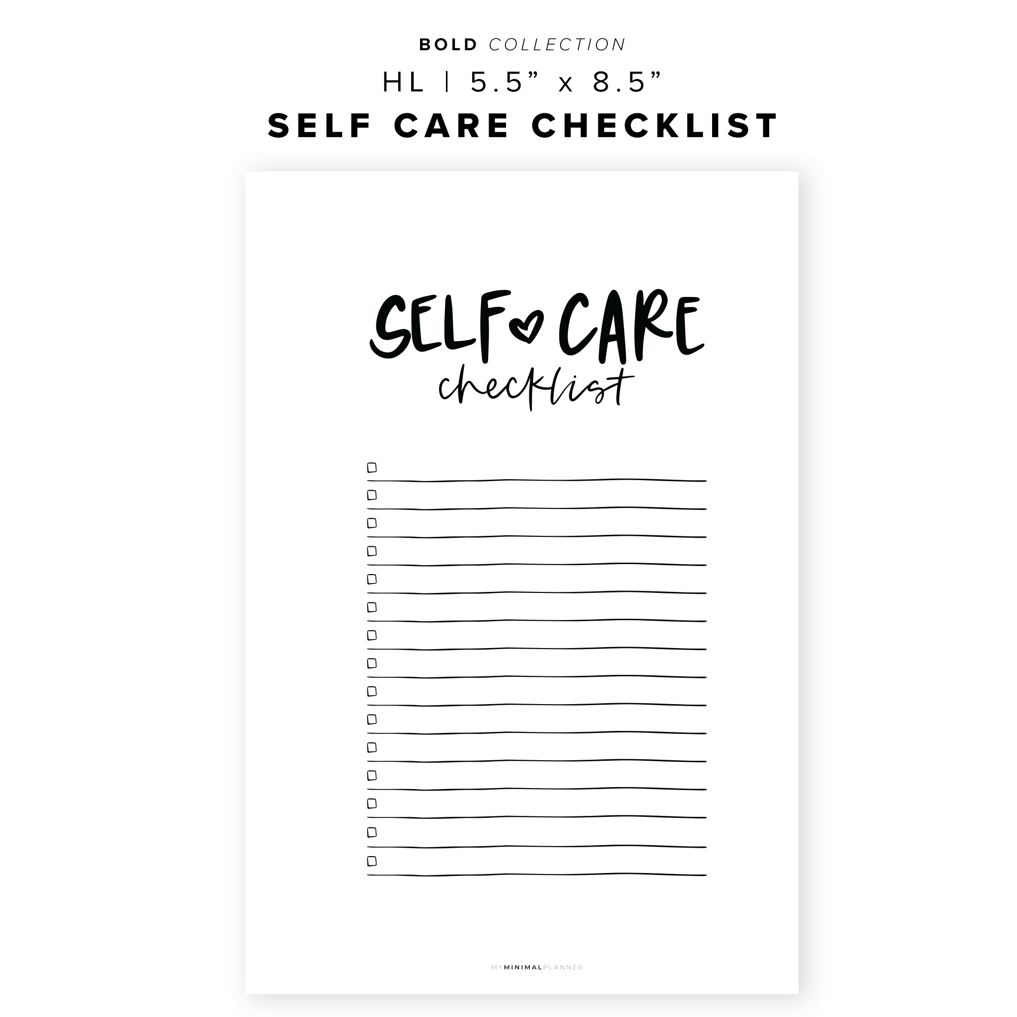 PR53 - Self Care Checklist - Printable Insert