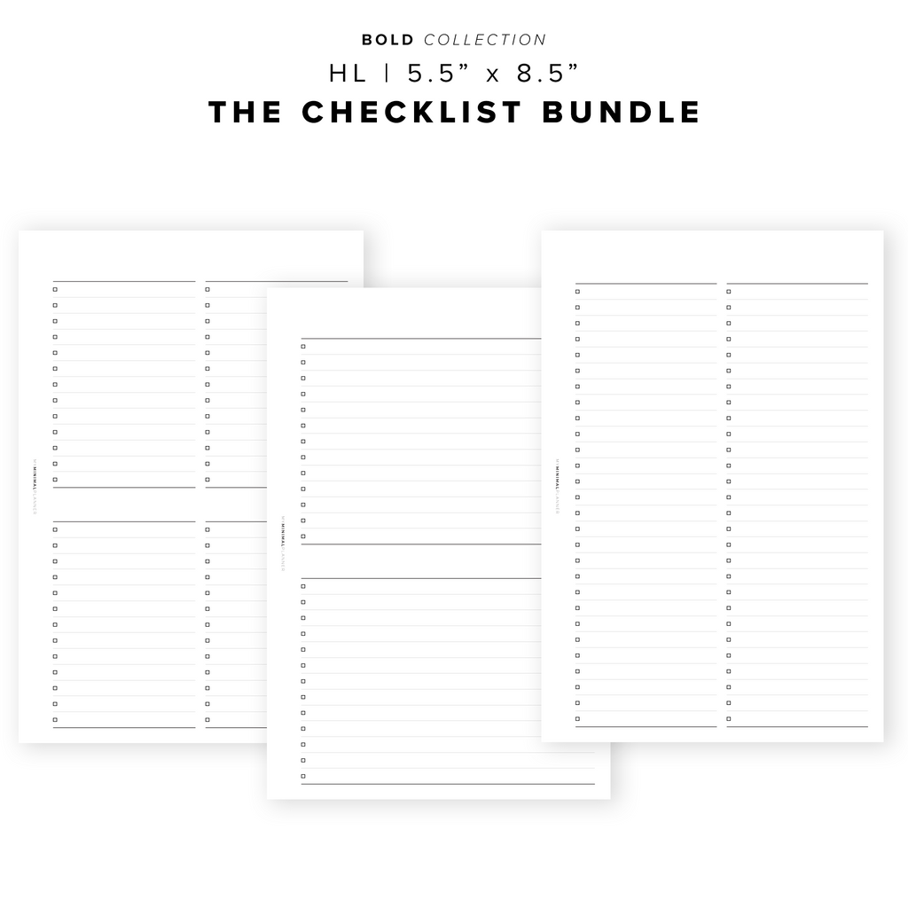 PR152 - The Checklist - Printable Insert – My Minimal Planner