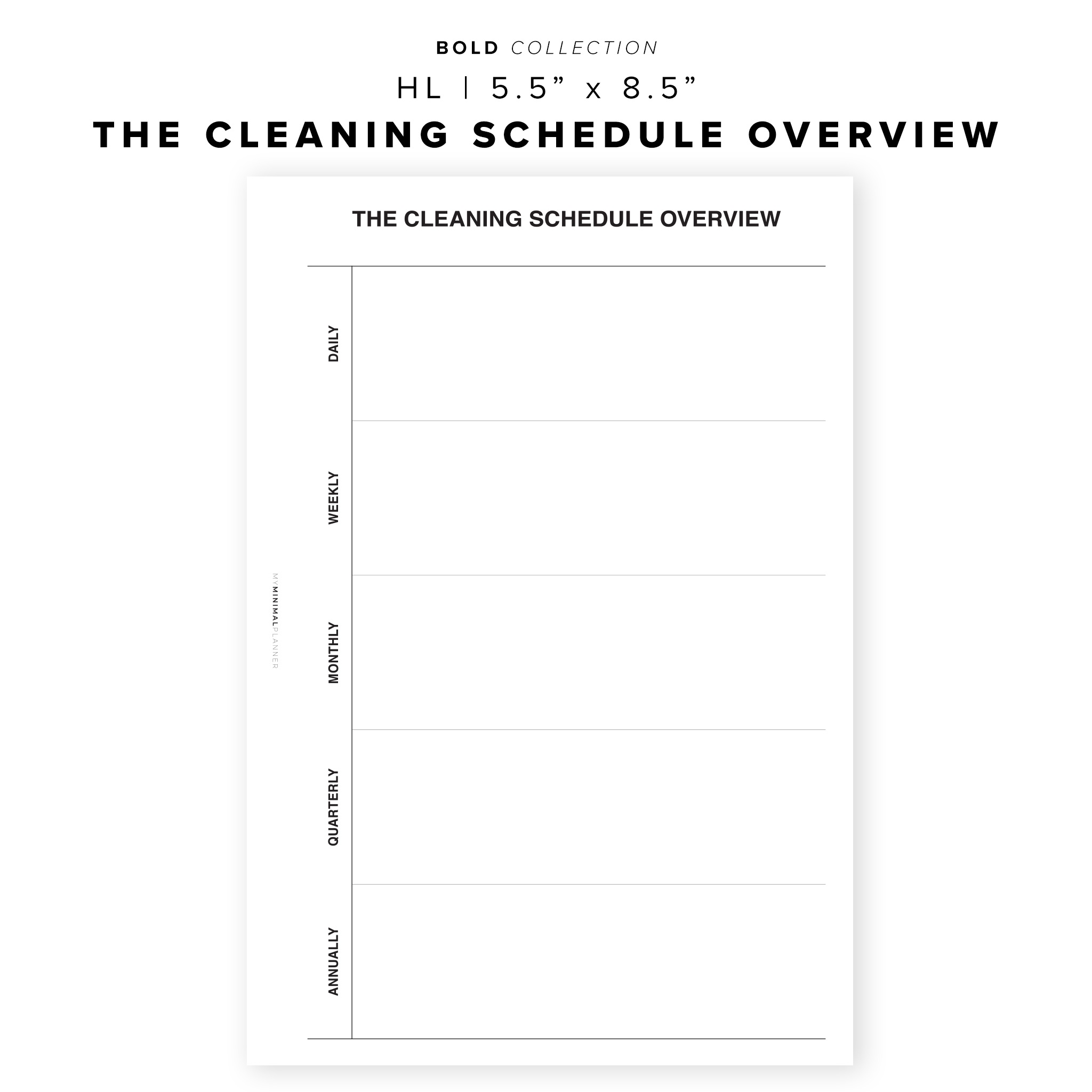 PR97 - The Cleaning Schedule Overview - Printable Insert