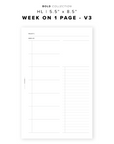 PR206 - Week on 1 Page / WO1P V3 - Printable Insert