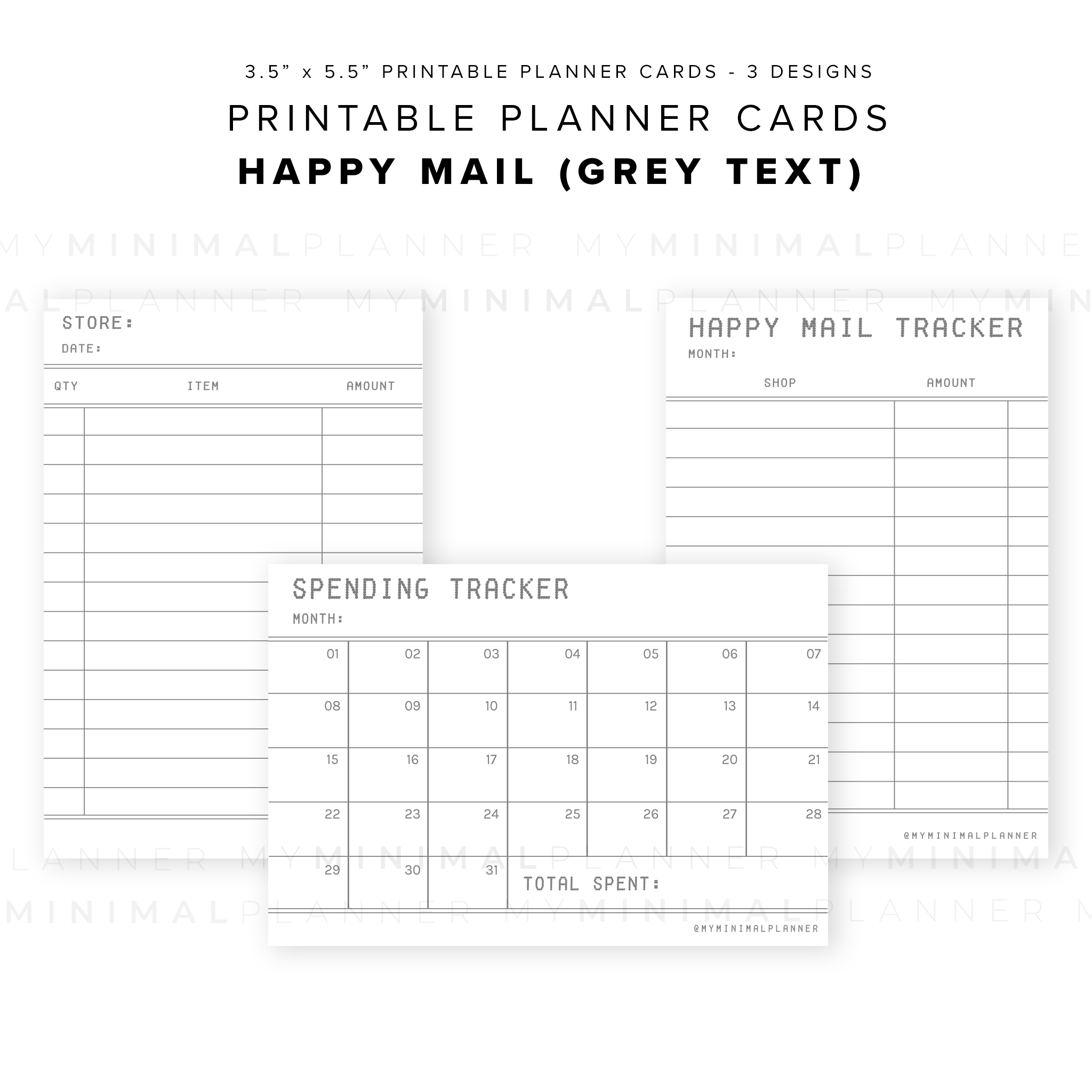 PPC17 - Happy Mail - Printable Planner Cards