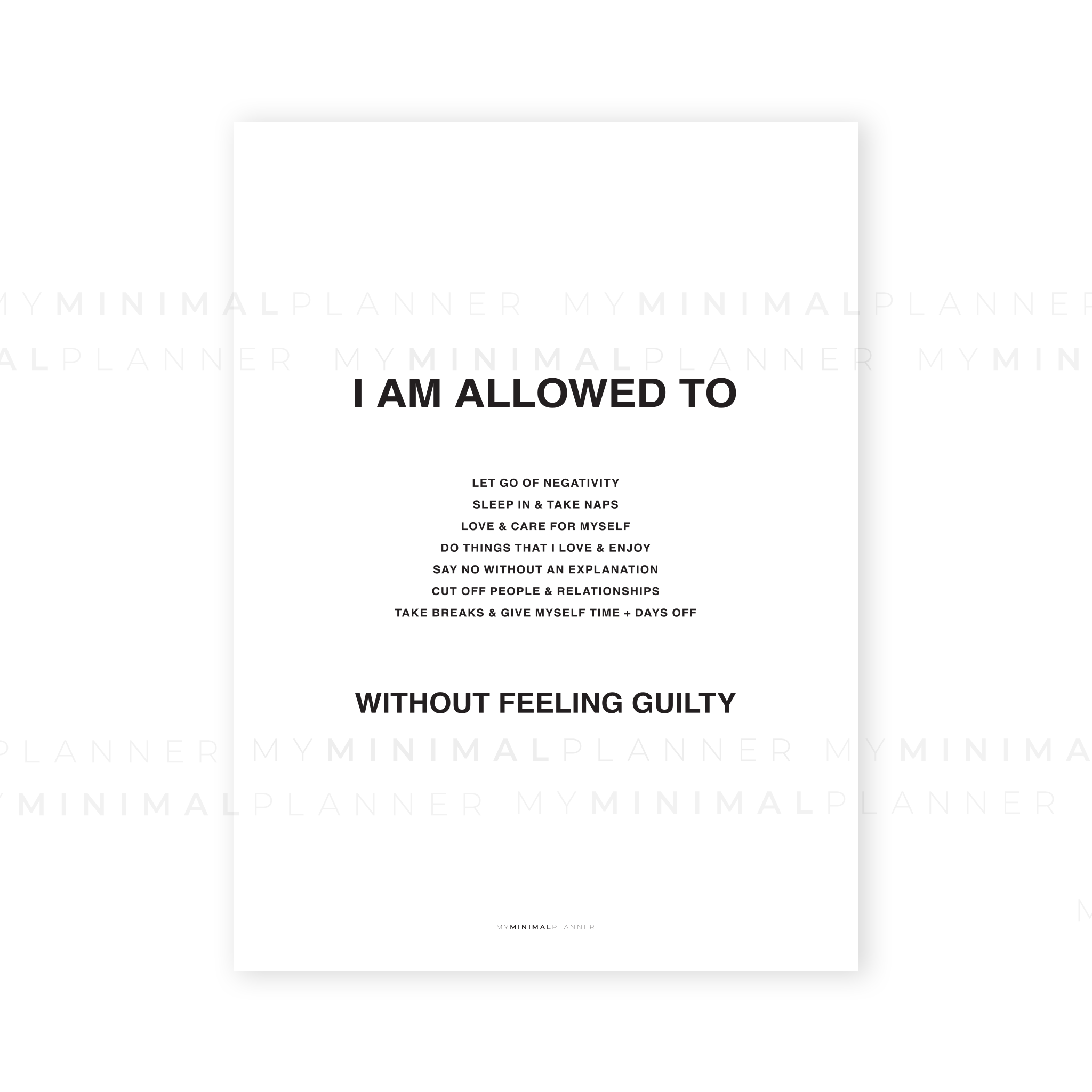PRD114 - I Am Allowed To - Printable Dashboard