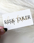 PC40 - White + Gold - Risk Taker - Planner Card