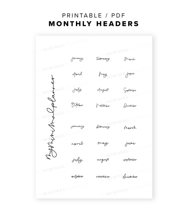 Printable Stickers – My Minimal Planner