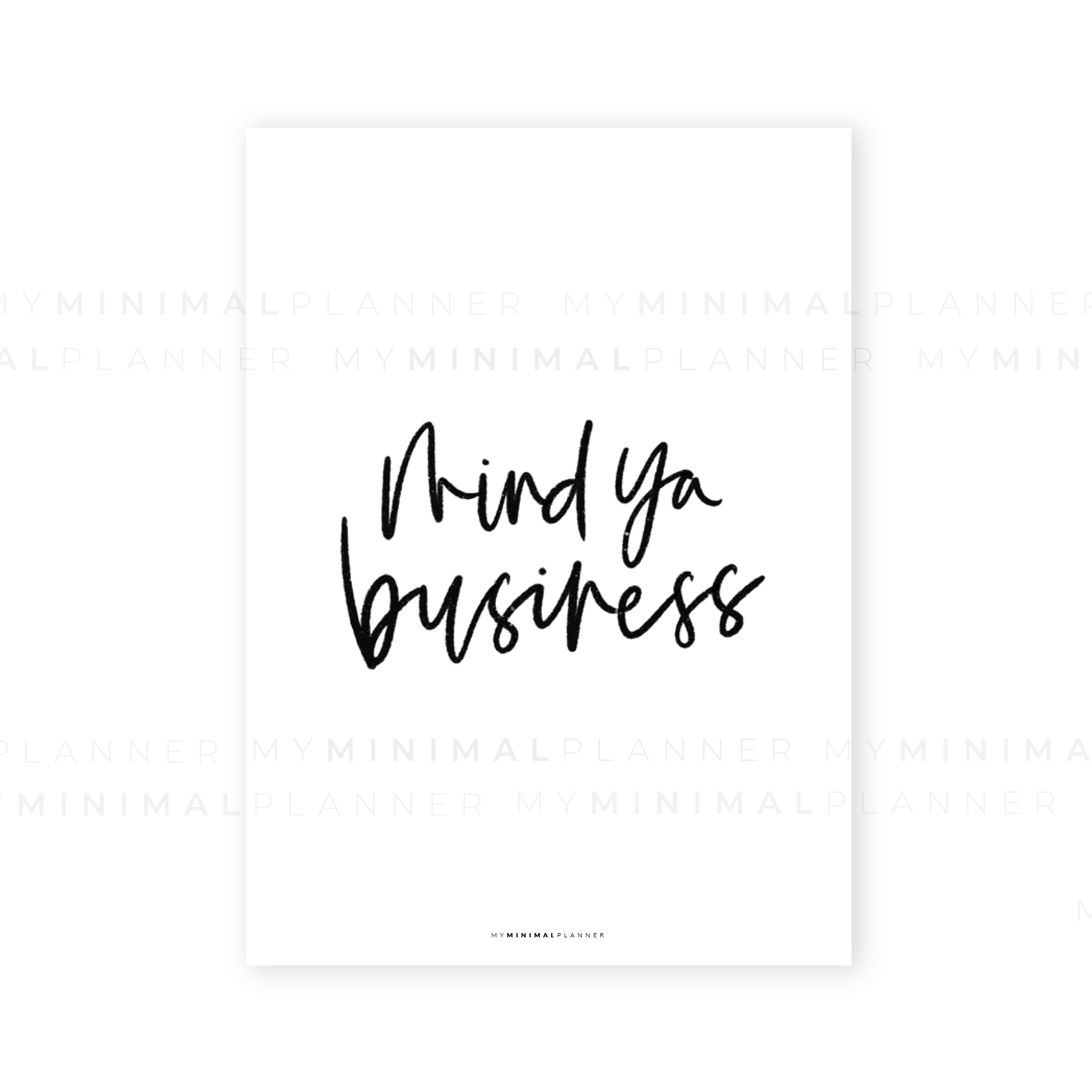 PRD06 - Mind Ya Business Dashboard - Printable Dashboard