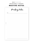 PR73 - Meeting Notes - Printable Insert
