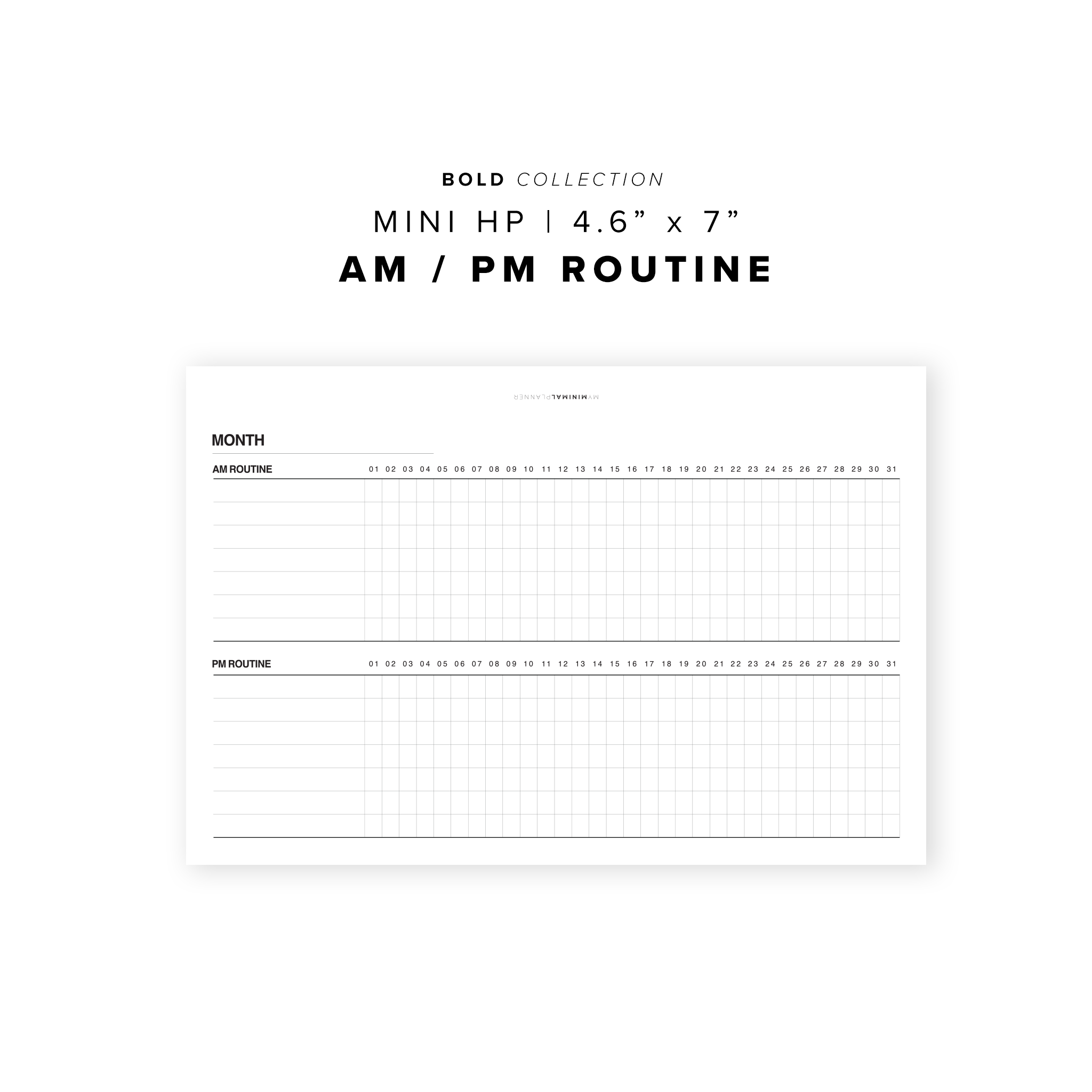 PR93 - AM/PM Routine Tracker - Printable Insert