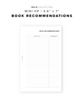 PR200 - Book Recommendations - Printable Insert