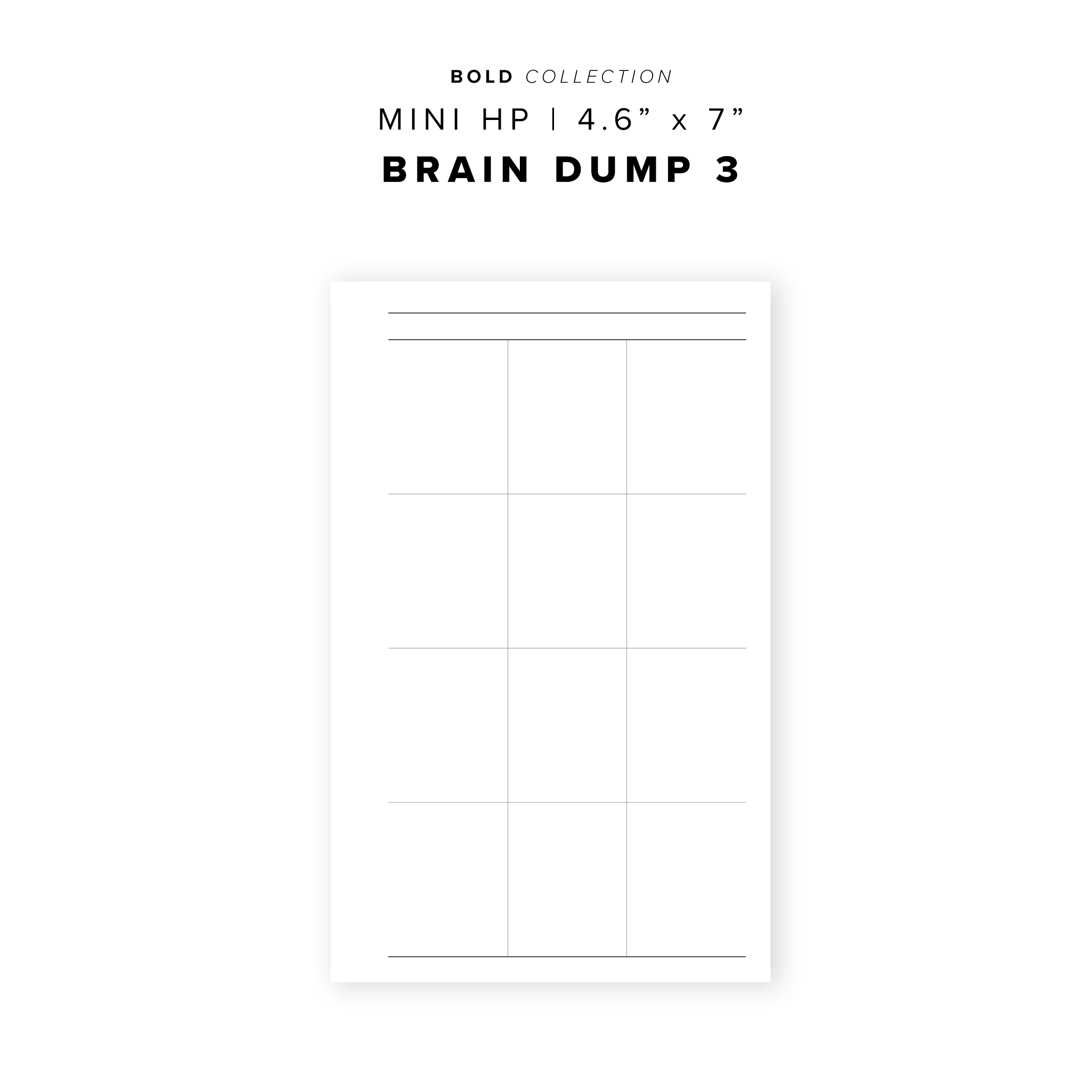 PR171 - Brain Dump 3 - Printable Insert