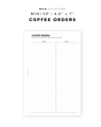 PR99 - Coffee Orders - Printable Insert