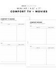 PR71 - Comfort TV / Comfort Movies - Printable Insert