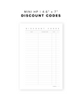 PR07 - Discount Codes - Printable Insert