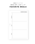 PR65 - Favorite Meals - Printable Insert
