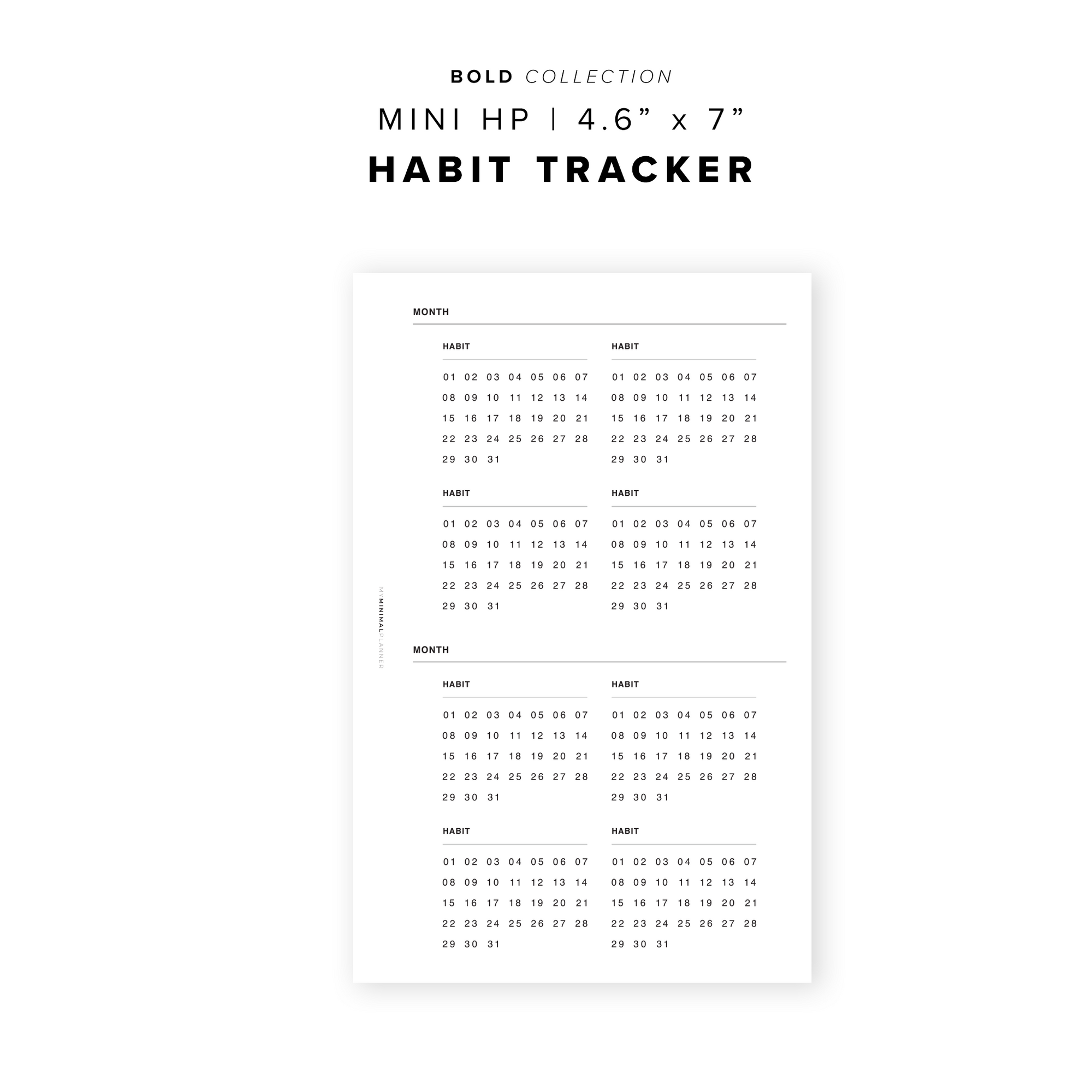 PR89 - Habit Tracker - Printable Insert