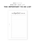 PR48 - The Important To Do List - Printable Insert