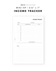 PR35 - Income Tracker - Bold Collection - Printable Insert