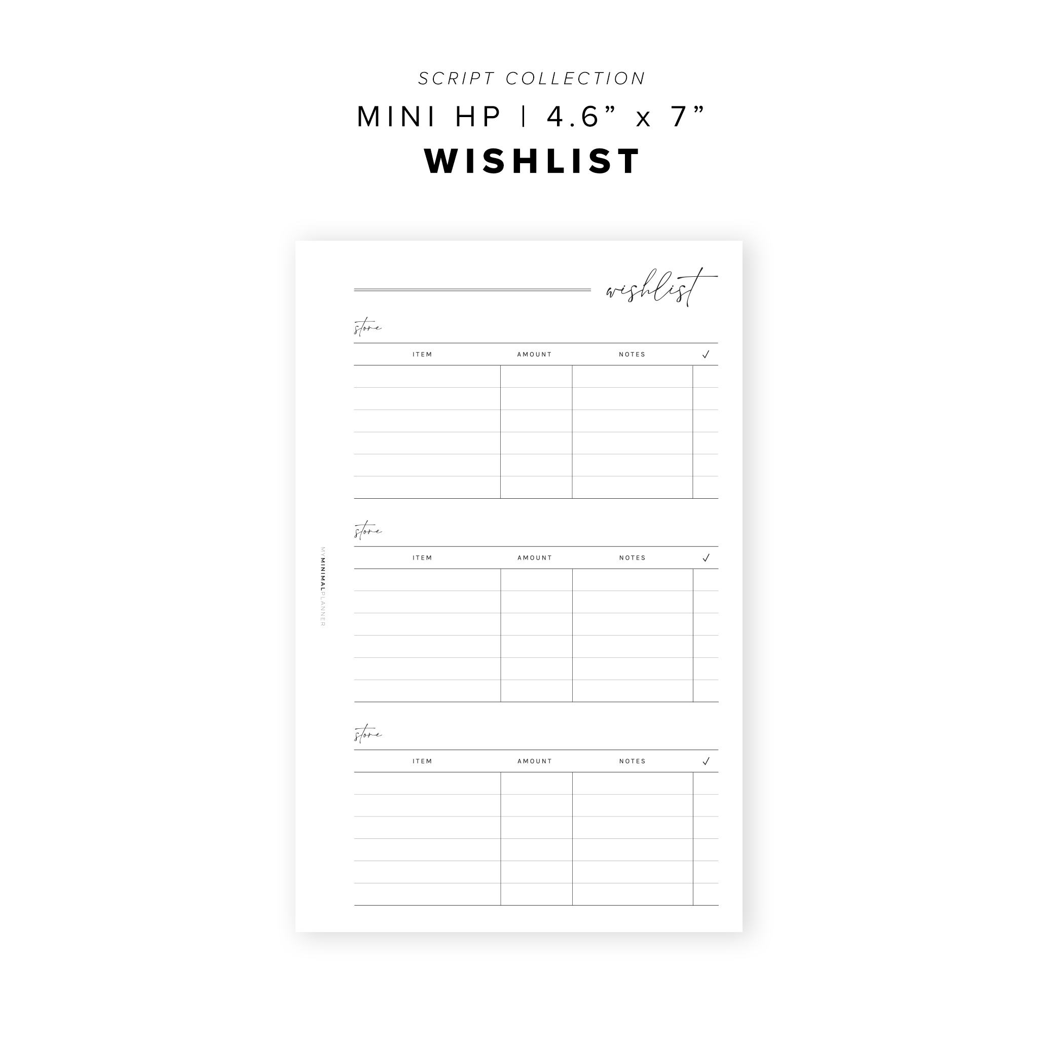PR52 - Script Wishlist Tracker - Printable Insert