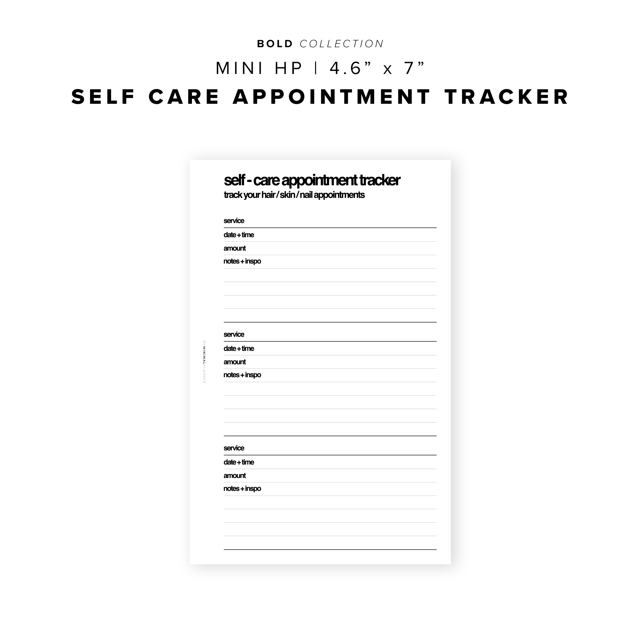 PR151 - Self Care Appointment Tracker - Printable Insert