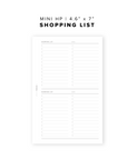 PR20 - Shopping Lists - Printable Insert
