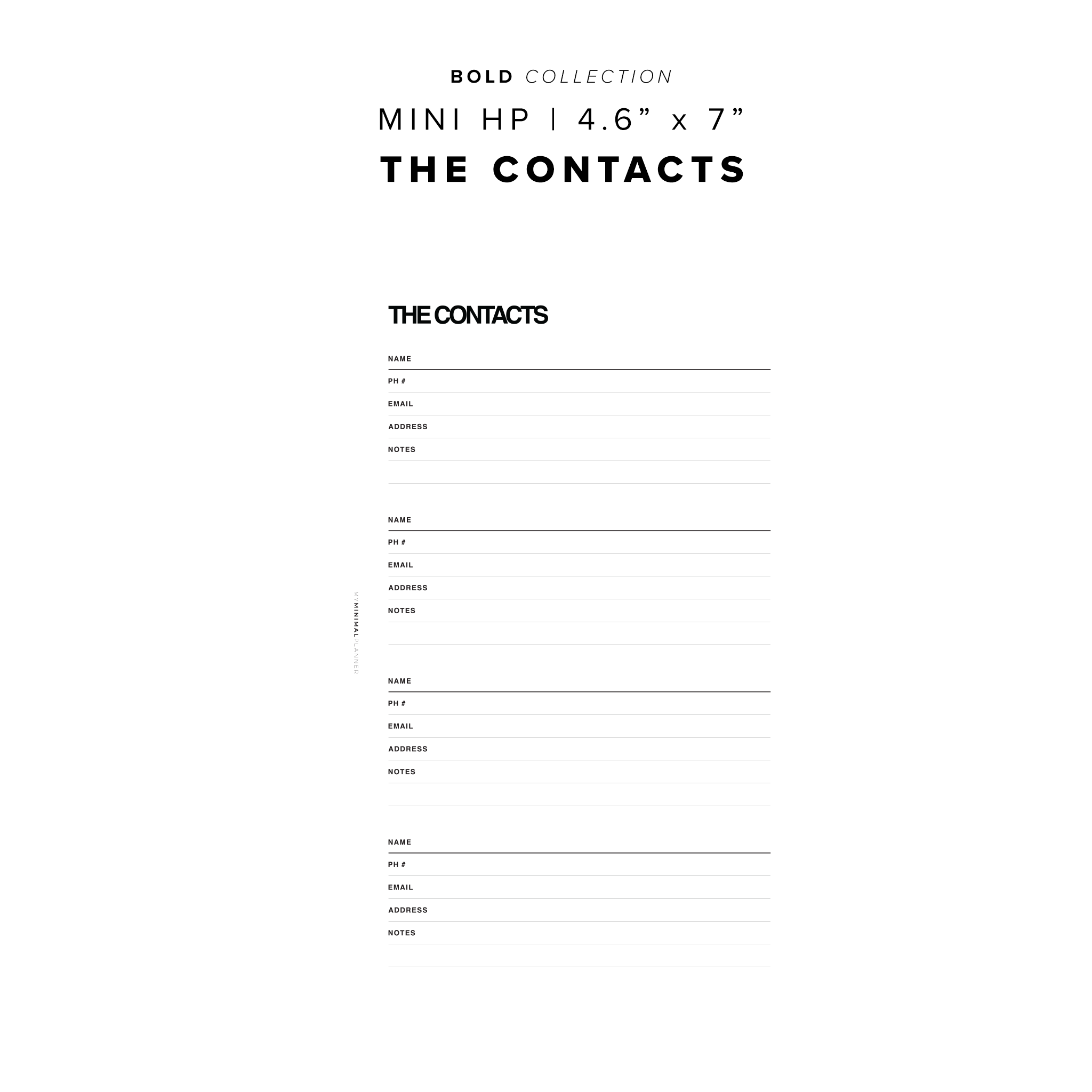 PR115 - The Contacts - Printable Insert