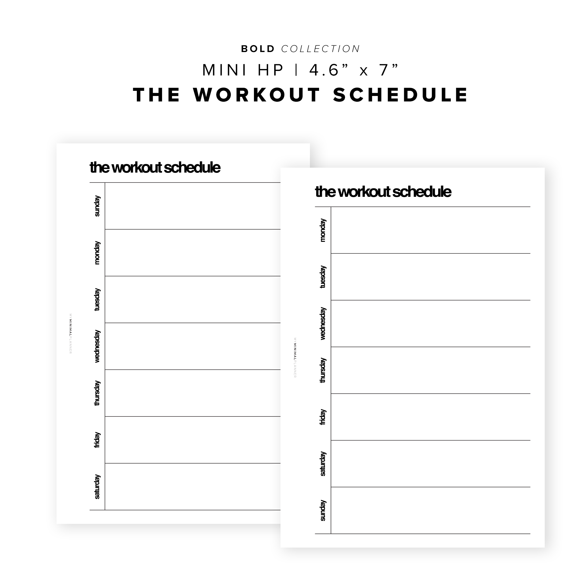 PR149 - The Workout Schedule - Printable Insert