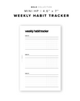 PR182 - Weekly Habit Tracker - Printable Insert