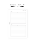 PR25 - Weekly Tasks List - Printable Insert