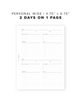 PR01 - V1: 2 Days on 1 Page / 2DO1P - Printable Insert