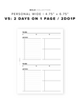 PR133 - V5: 2 Days on 1 Page / 2DO1P - Printable Insert