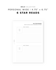 PR199 - 6 Star Reads - Printable Insert