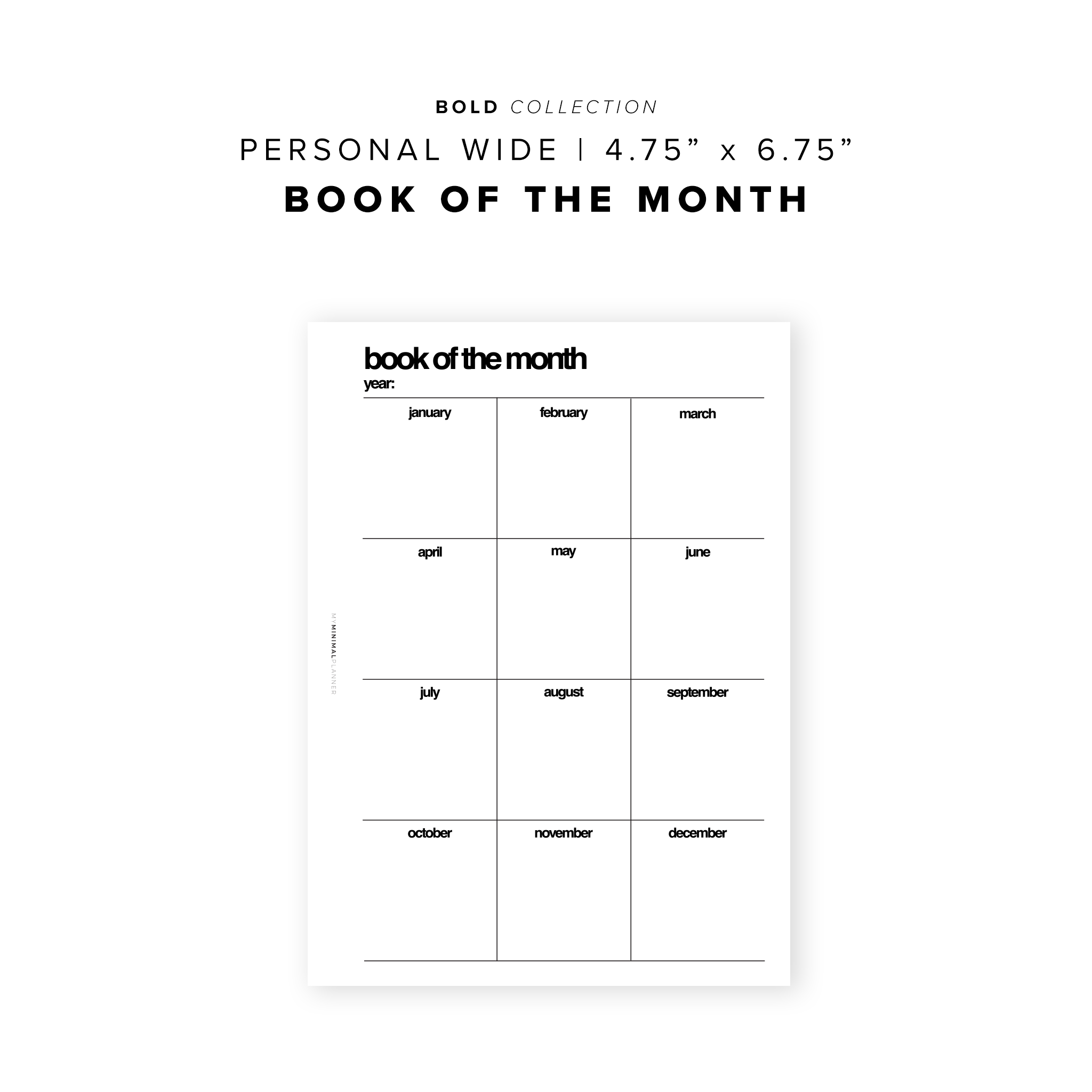 PR162 - Book of the Month - Printable Insert