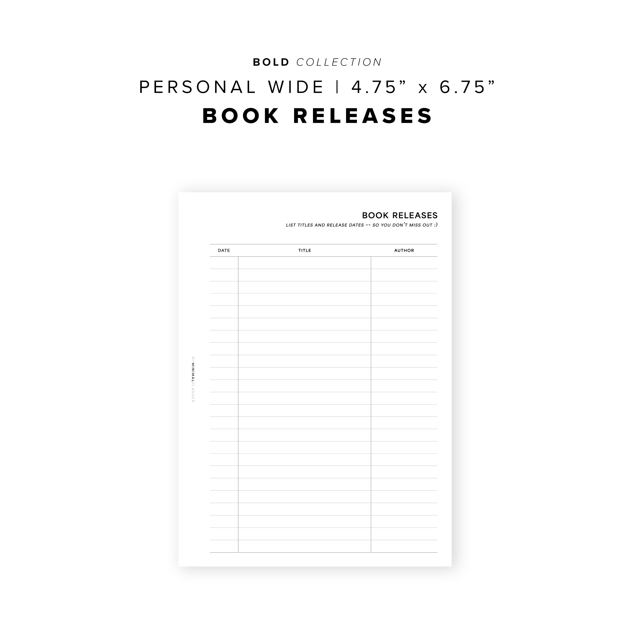 PR198 - Book Releases - Printable Insert