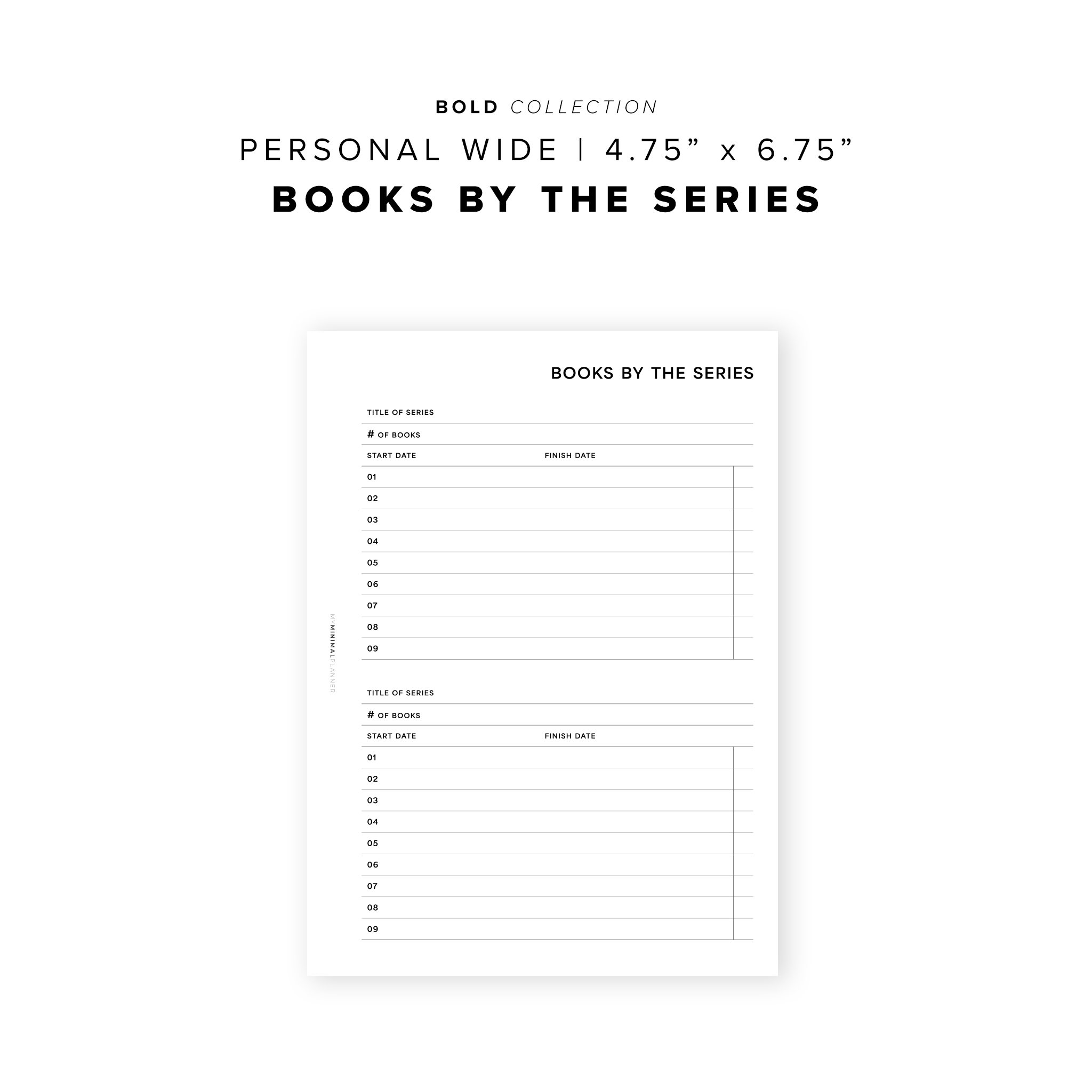 PR194 - Books by the Series - Printable Insert