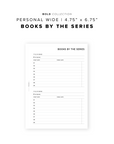 PR194 - Books by the Series - Printable Insert